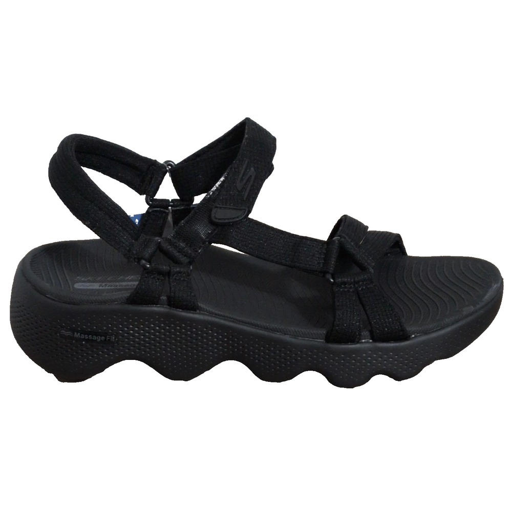 Skechers Go-Walk Massage Fit Transcend Sandals Black 7 Comfort Adjustable
